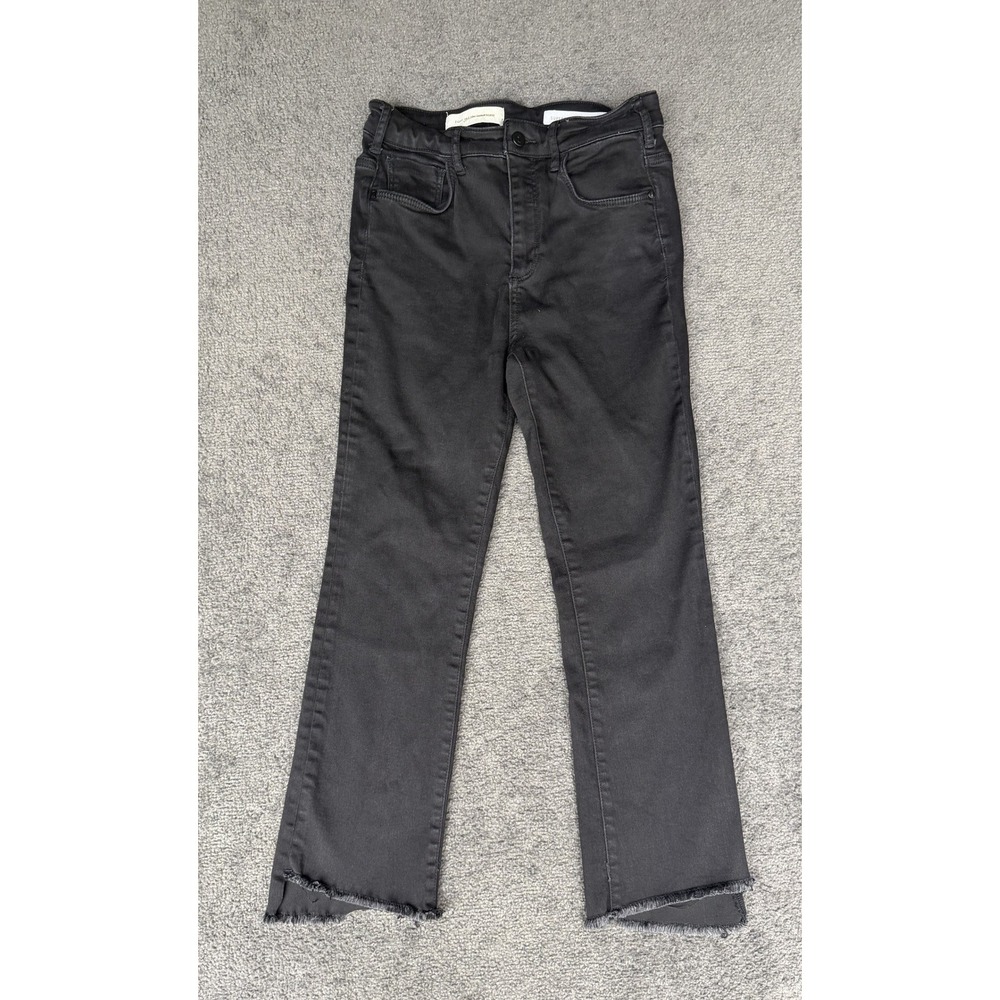 Pilcro and the Letterpress Superscript Black High Rise Raw Hem Jeans Size 28